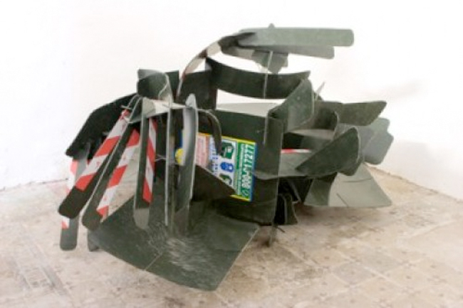 Tue Greenfort, Untitled (Botanical Structure), 2008, garbage bin, dimensions variable (courtesy of the artist, Fondazione Morra Greco, Napoli, and Johann König, Berlin; photo: Danilo Donzelli)